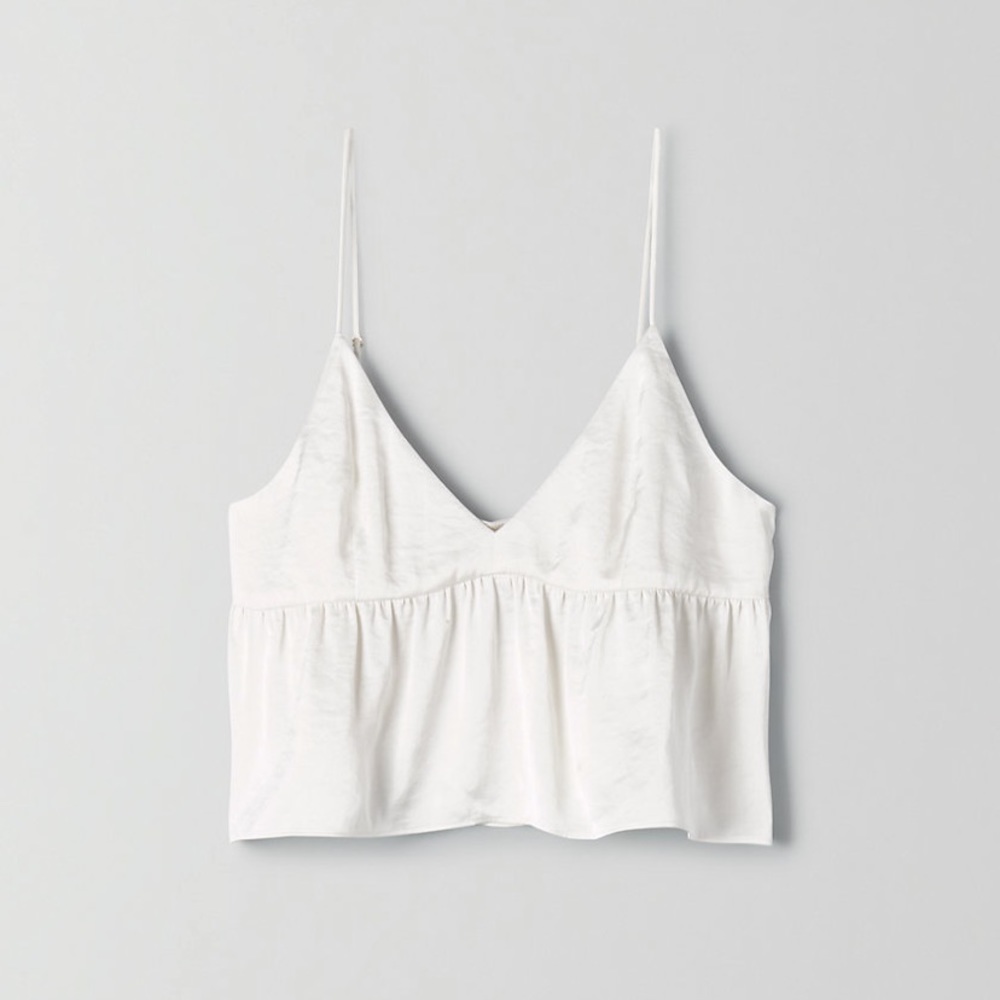 Aritzia little moon silk crop top